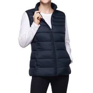 ROKKA&ROLLA Women's Lightweight Puffer Vest in Navy (M)